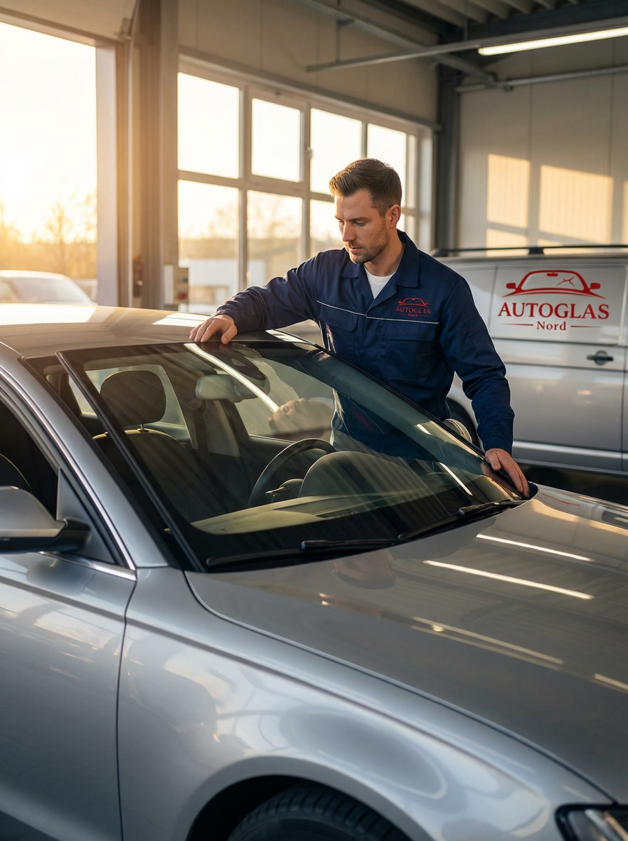 Autoglas-Techniker bei der Arbeit